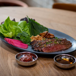 flank steak ssam board