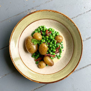 potatoes peas and bacon reicpe