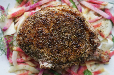 herby pork chops and slaw