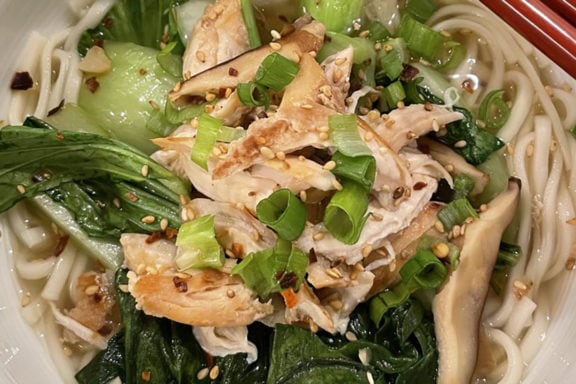 bone broth and noodle soup