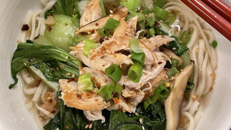 bone broth and noodle soup