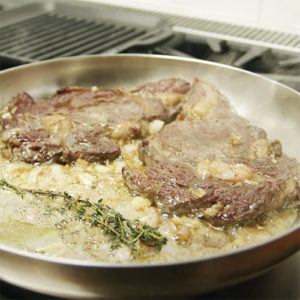 pan seared ribeye steaks