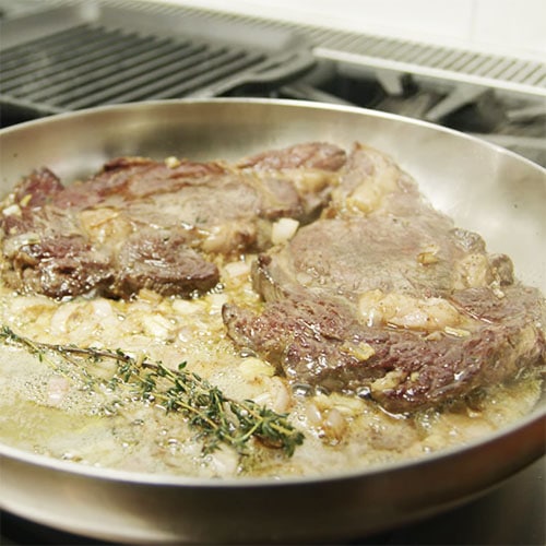 pan seared ribeye steaks