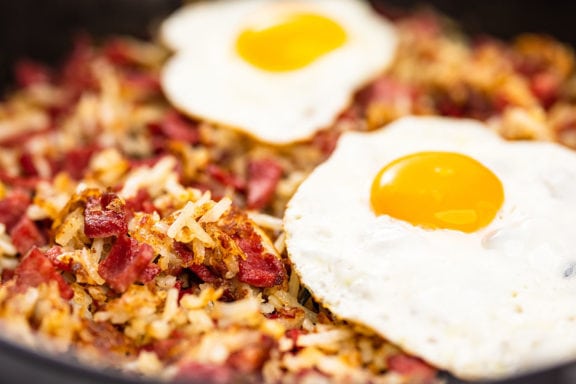 corned beef hash and eggs