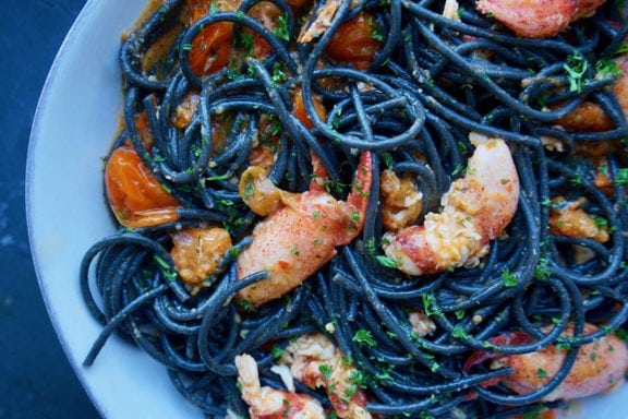 lobster and tomato pasta dish