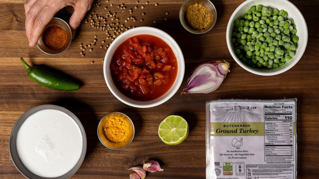 ingredients for curried turkey