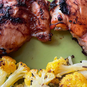 miso-sesame roasted chicken thighs recipe