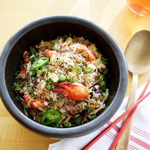 lobster fried rice in bowl