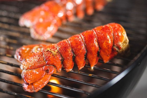 lobster tail on grill