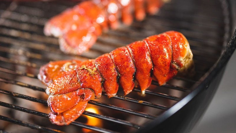 lobster tail on grill