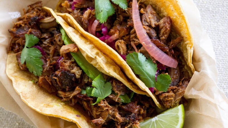 carnitas onion cilantro lime tacos