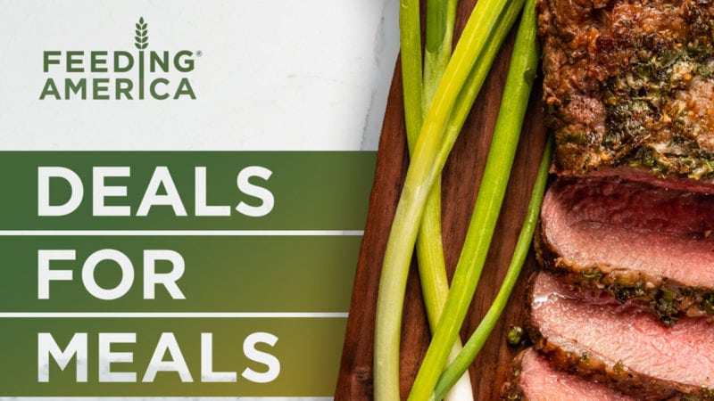 steak in promotion of butcherbox feeding america