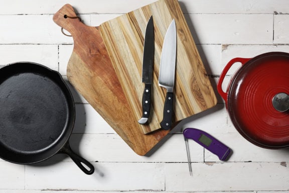 tools for kitchen cast iron skillet cutting boards knives dutch oven