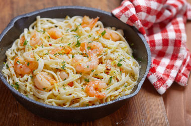 shrimp scampi with linguine