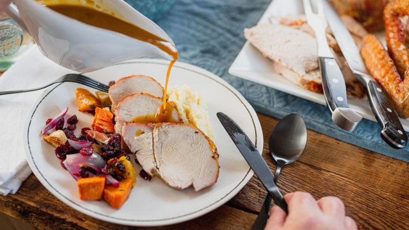 turkey with gravy