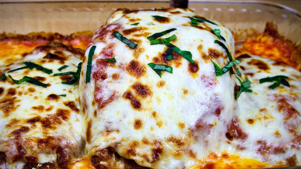 chicken parmesan cooked in a dish