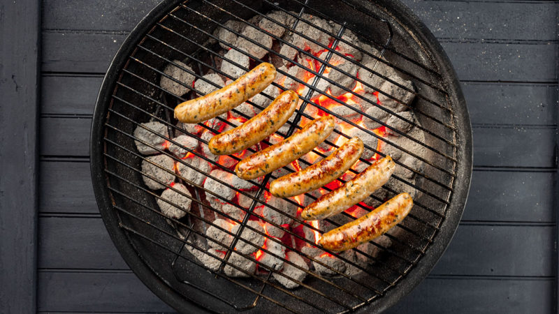 chicken sausage on grill