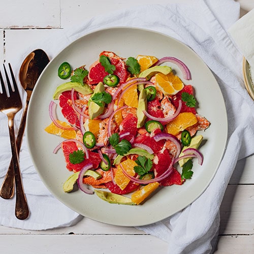 slow roasted salmon citrus avocado