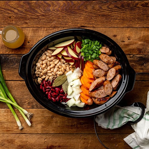 crockpot apples sausage stew