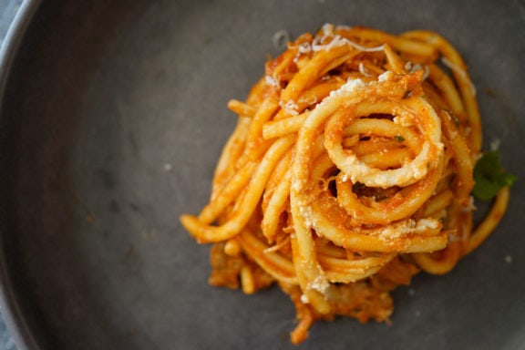 al dente pasta with chicken ragu homemade