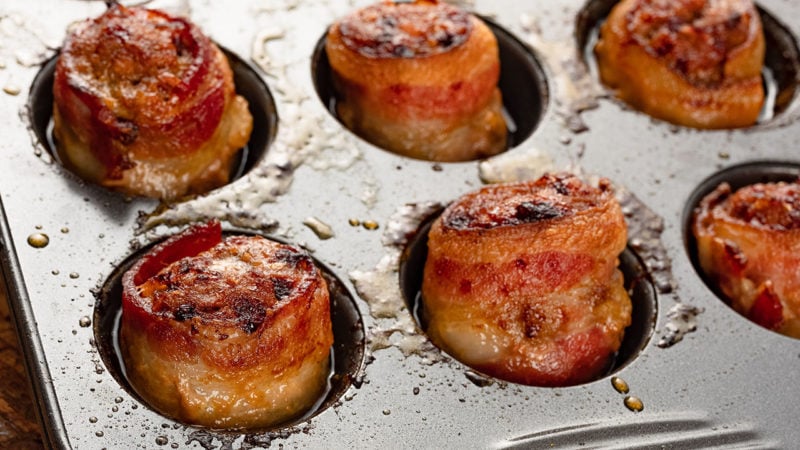 bacon wrapped meatloaf bites