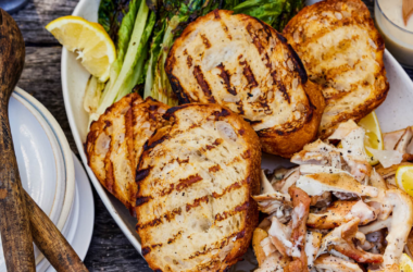 Grilled Caesar salad with chicken