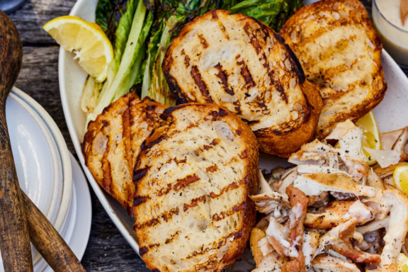 Grilled Caesar salad with chicken