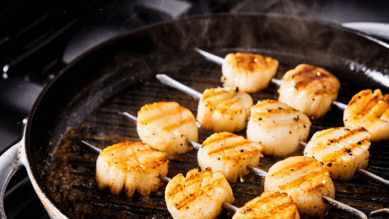 Grilled scallops
