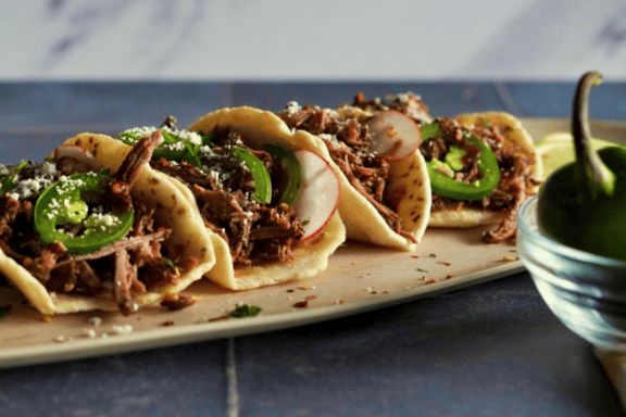beef tacos on a plate