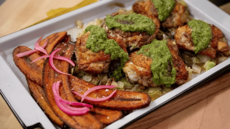 braised chicken thighs with roasted carrots