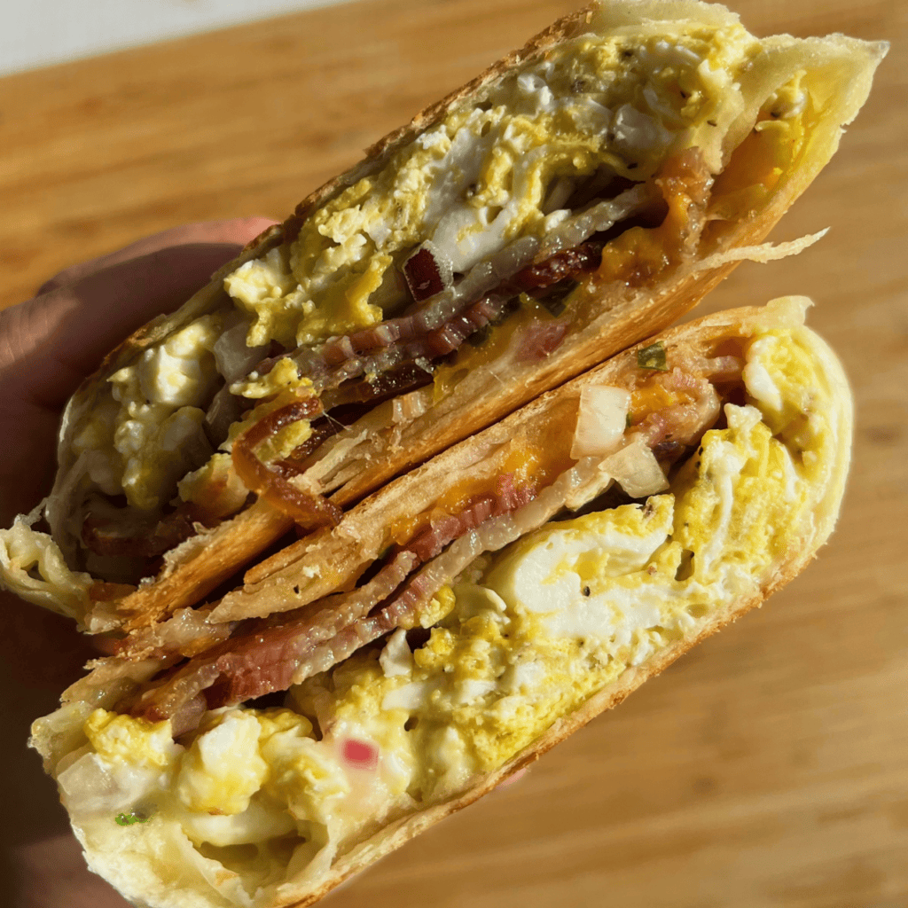 bacon and egg burrito