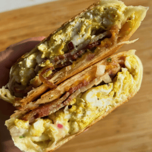 bacon and egg burrito